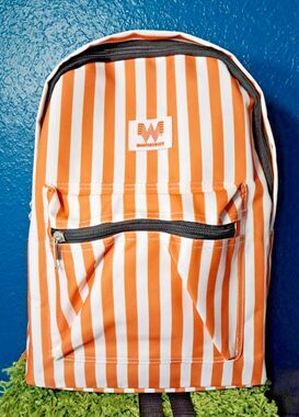 NWT 2025 Whataburger Backpack Orange and White Stripe 15x11x5